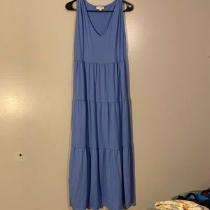 Blue ankle length dress size Large never worn